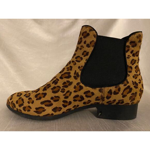 Nicole Miller Artelier Calf Hair Womens 7.5 Leopard Print Ankle Bootie Boots - Picture 3 of 6